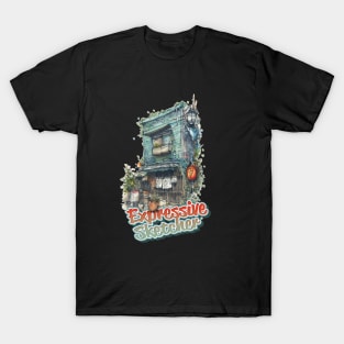 Copperplate Japanese House Expressive Sketcher T-Shirt